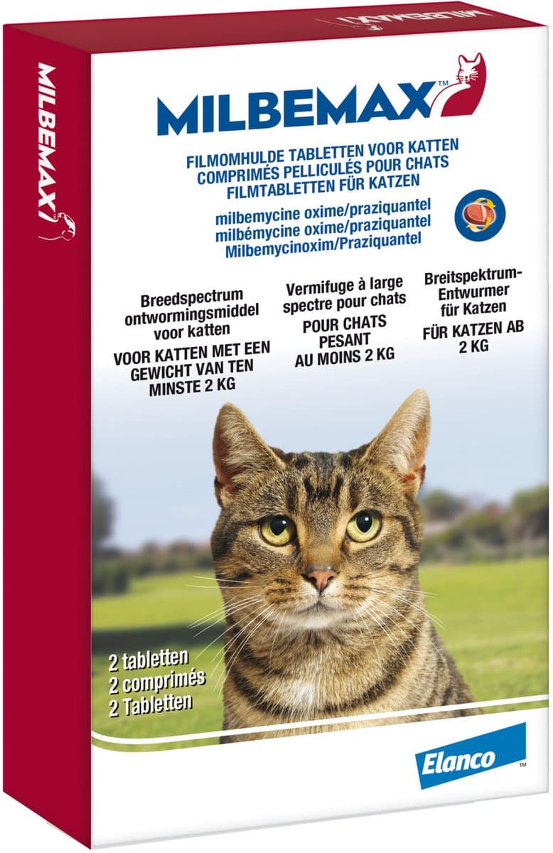 Milbemax Milbemax Kat - Anti wormenmiddel - 2 tab 2-8kg
