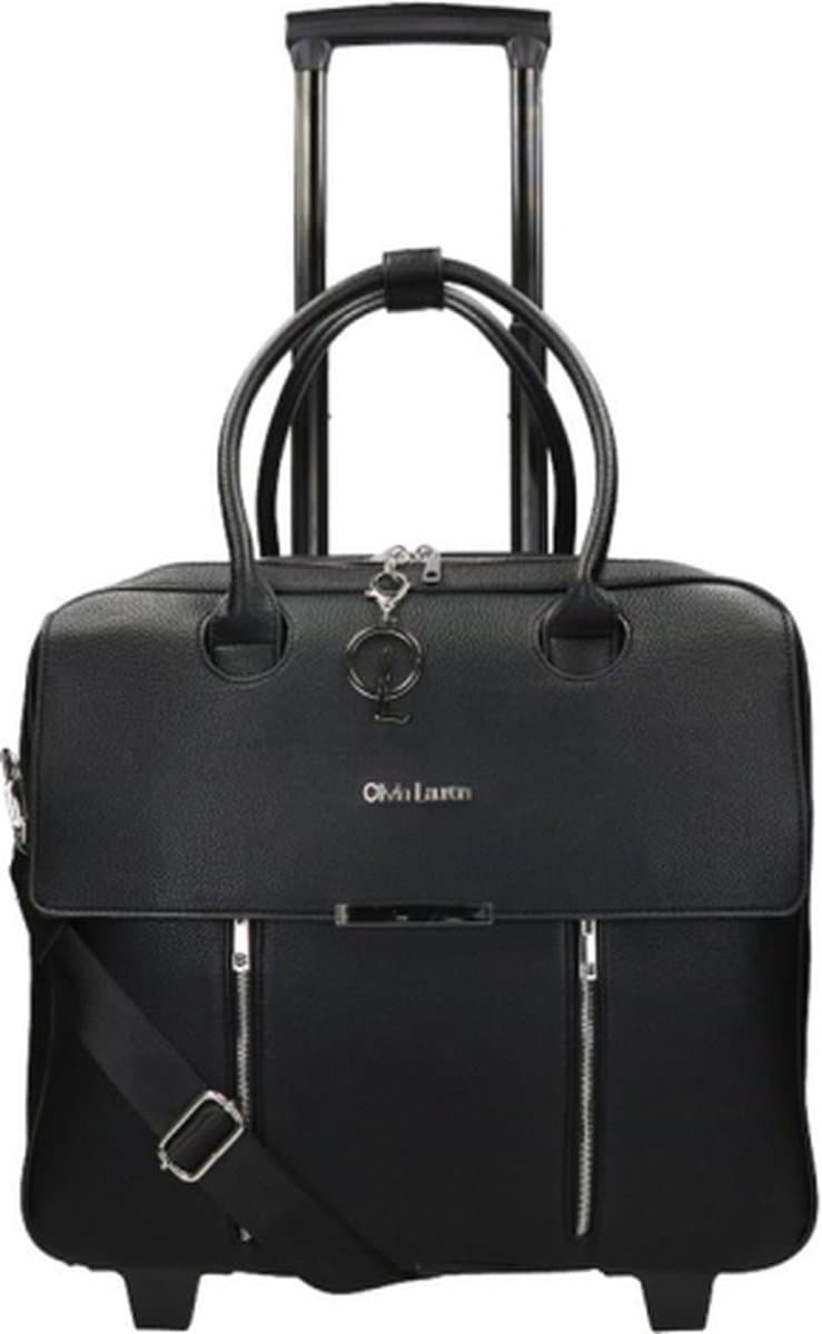 Olivia Lauren Laptoptrolley Dames / Businesstrolley - 17 inch - Kunstleer - Donovan - Zwart