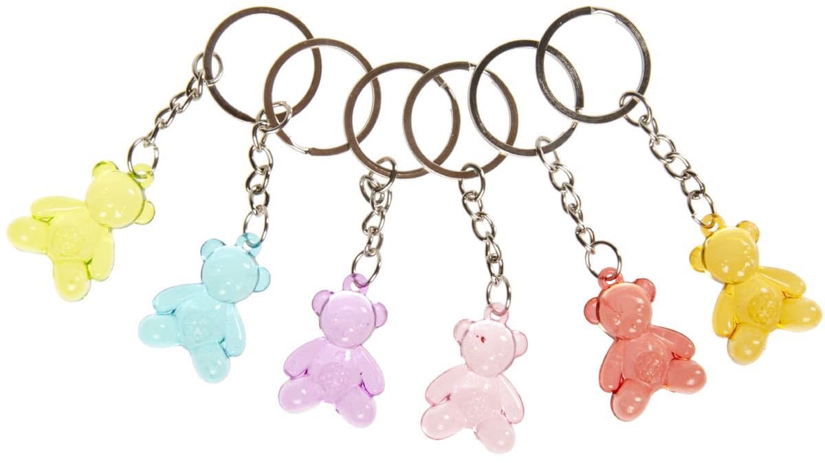 Duckiez Sleutelhanger Beertje Transparant - 48 stuks
