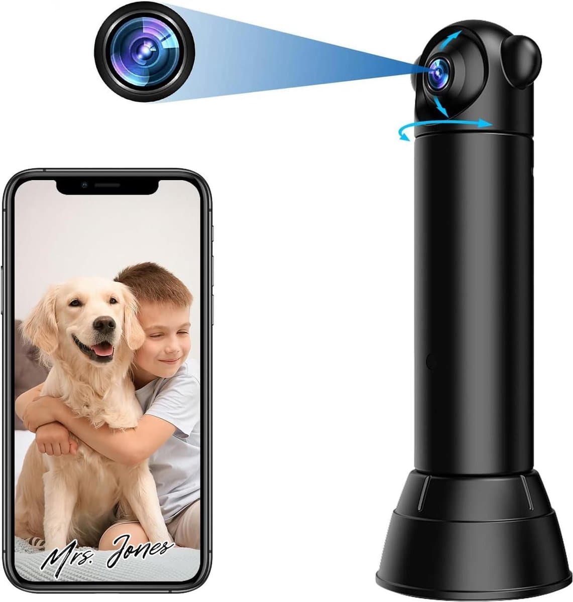 Mrs. Jones Elite Spycam Verborgen wifi-camera HD 1080p - Wekfunctie - Mini - Wifi - Nachtzicht - Bewegingsdetectie - Bewaking op afstand .