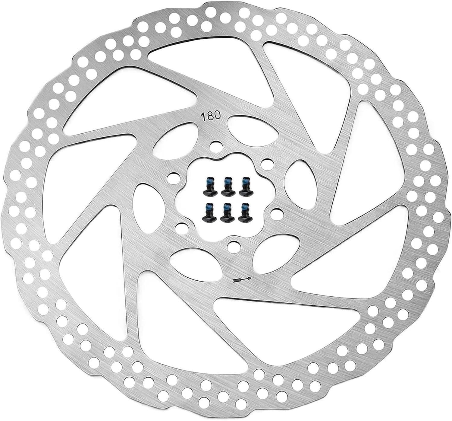 Stalen Remschijf voor Fietsen, 180 mm, 6 Gaten, Geschikt voor 44 mm Gatafstand, Duurzaam en Betrouwbaar