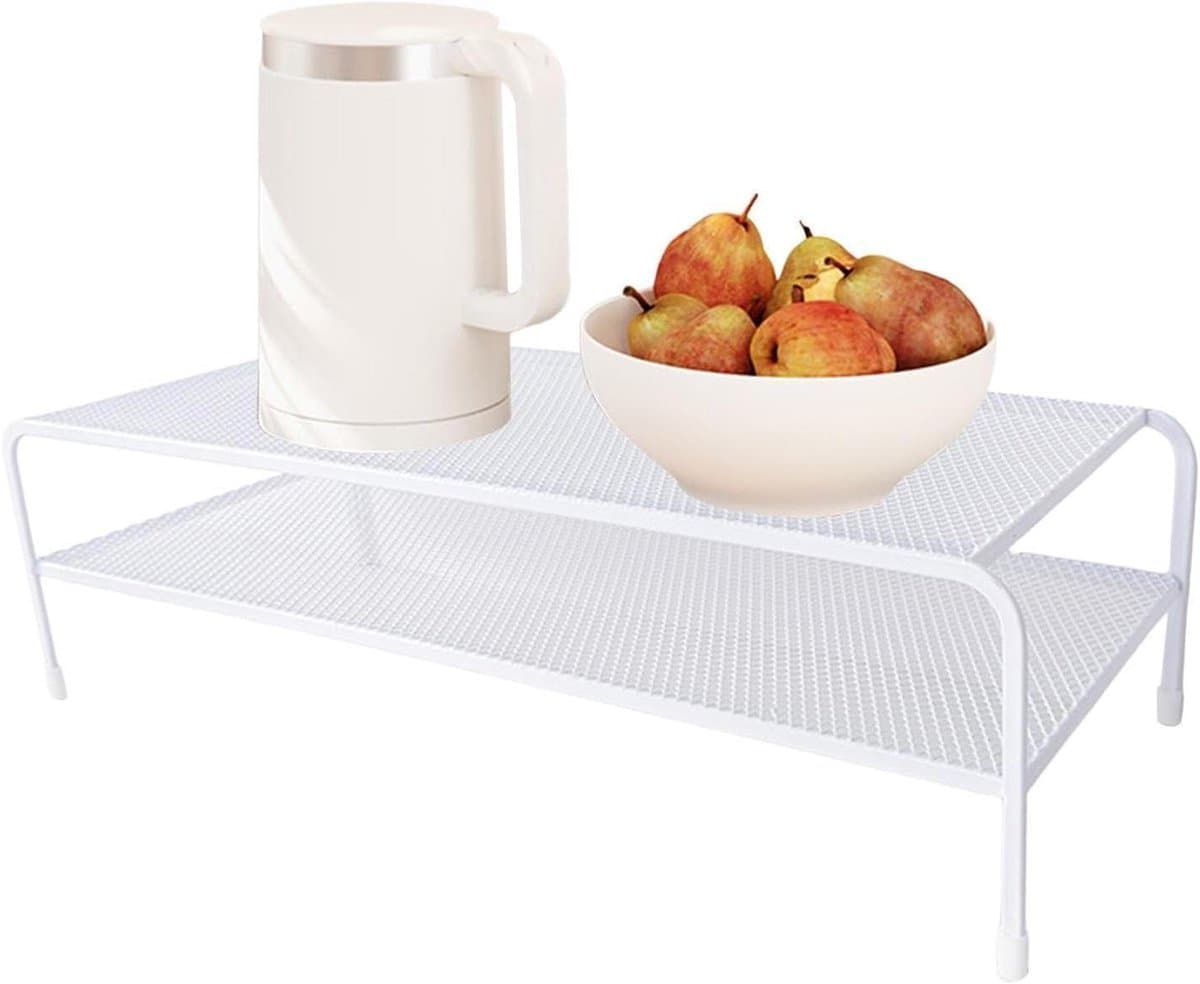 Laptop Verhoger - Bureau Stand - Werkplek Organiseren - Ruimtebesparend Ontwerp - 50x20x14cm - Wit