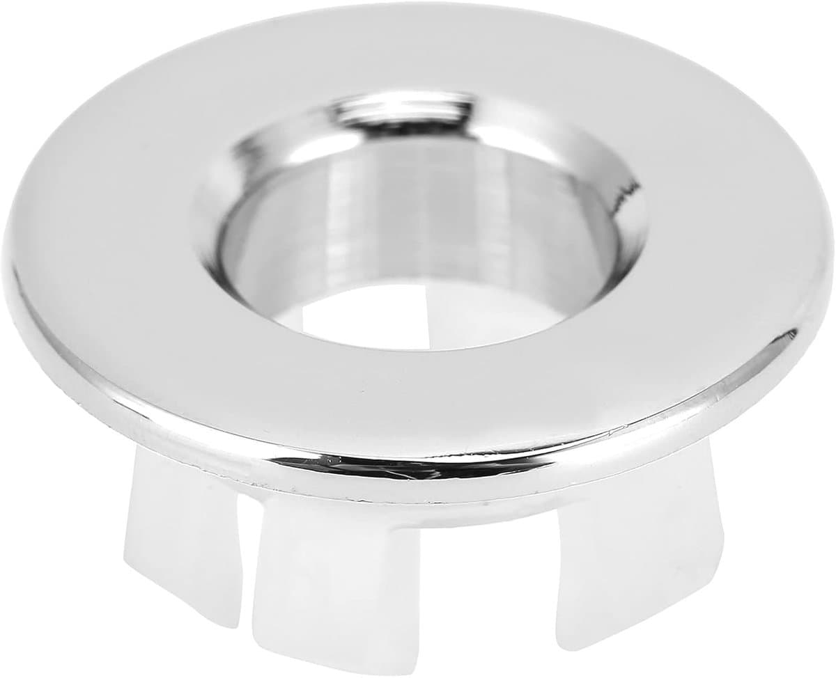 Overloop afdekring 1,2 x 0,6 inch messing gootsteen ronde gat trim caps insert gat wastafel trim voor badkamer, keuken (zilver)