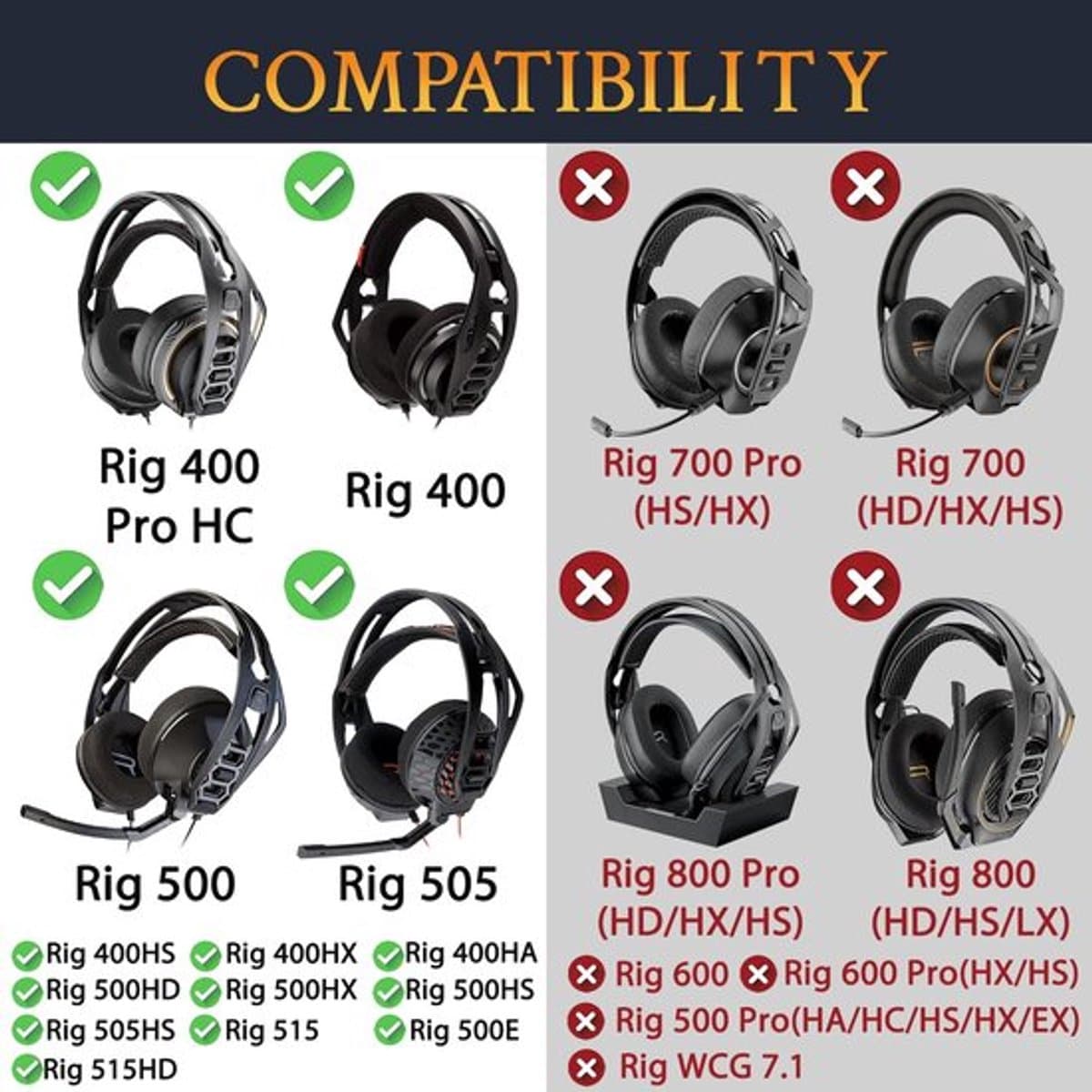 SOULWIT Cooling Gel Oorkussens vervanging voor Plantronics (Poly) Rig 400 (400Pro HC, 400HS, 400HX, 400HA), Earpads voor Rig 500 (500E, 500HD, 500HX) / Rig 505 (505HS) / Rig515 (515HD) Hoofdtelefoon