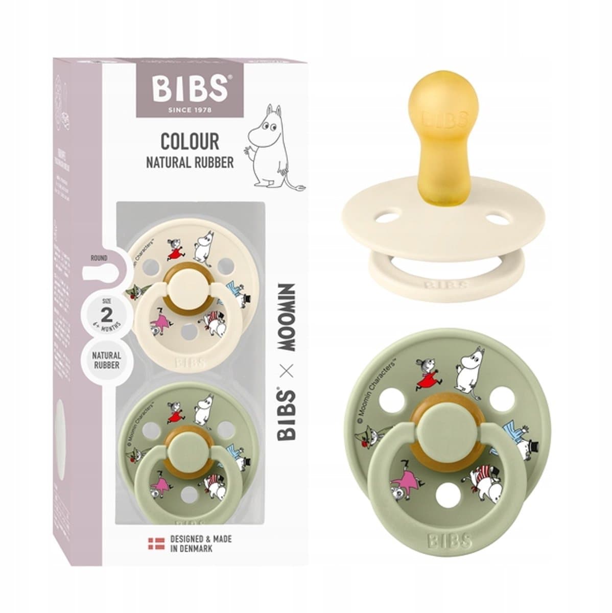 Merkloos Anti-koliek Speen 6m+ Rond Latex Natuurlijk Rubber - 2 Stuks