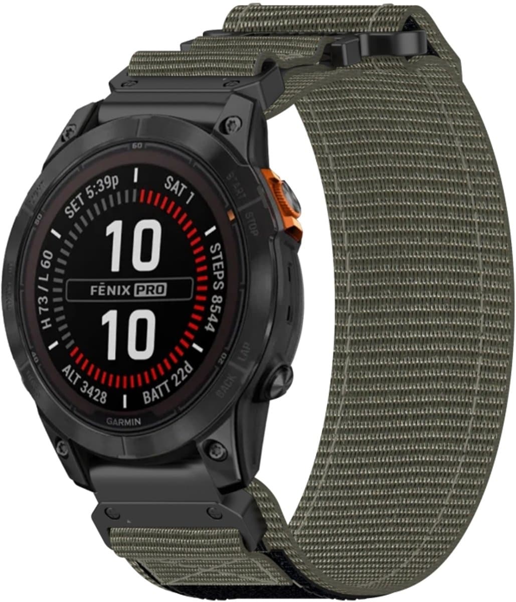 Voor Garmin Fenix 7S 20 mm nylon klittenbandsluiting horlogeband (grijs)
