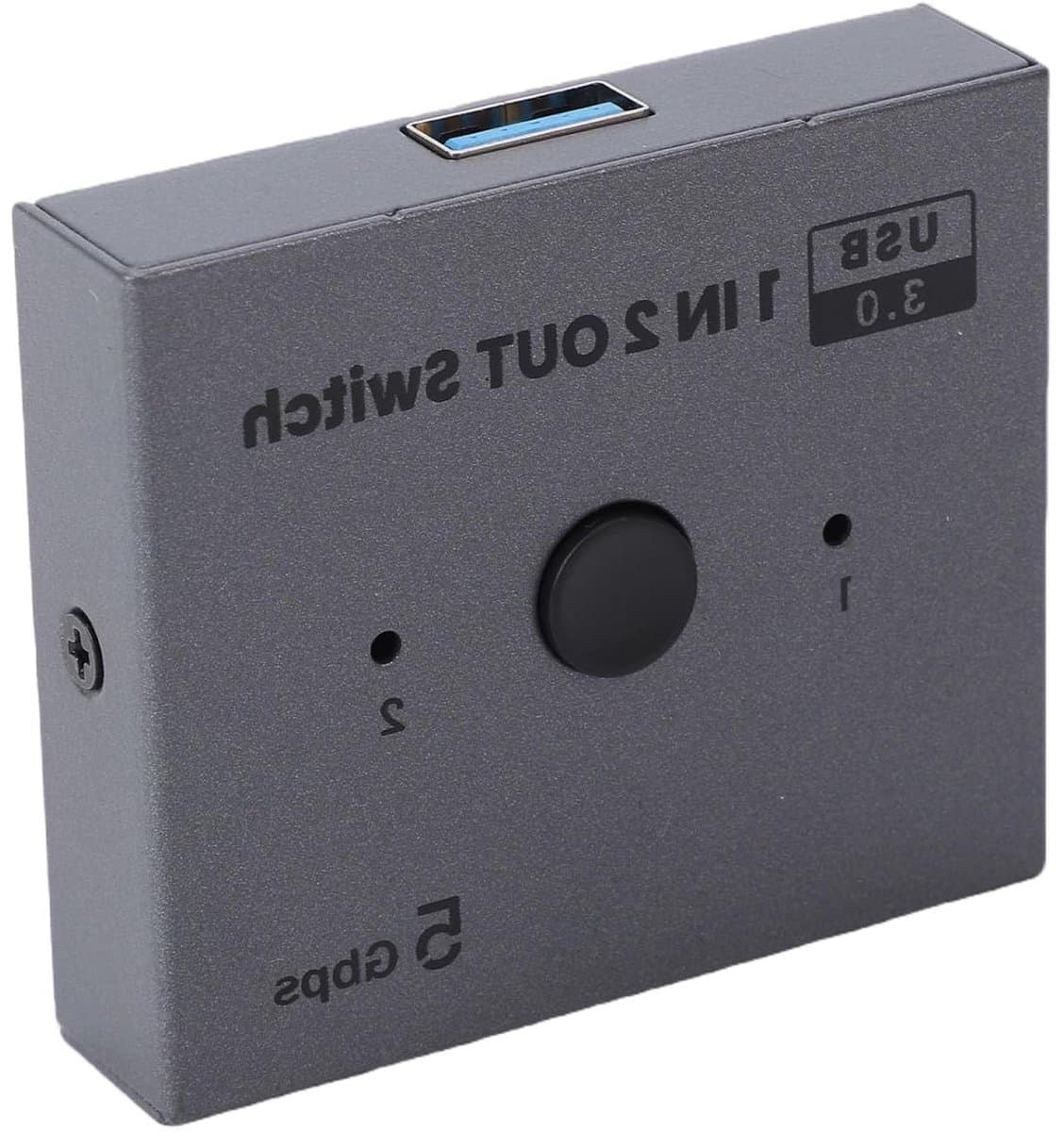 USB 3.0 Switcher - Printer Switcher - Apparaten Delen - 5Gbps Hoge Snelheid - Aluminium Behuizing - Zwart
