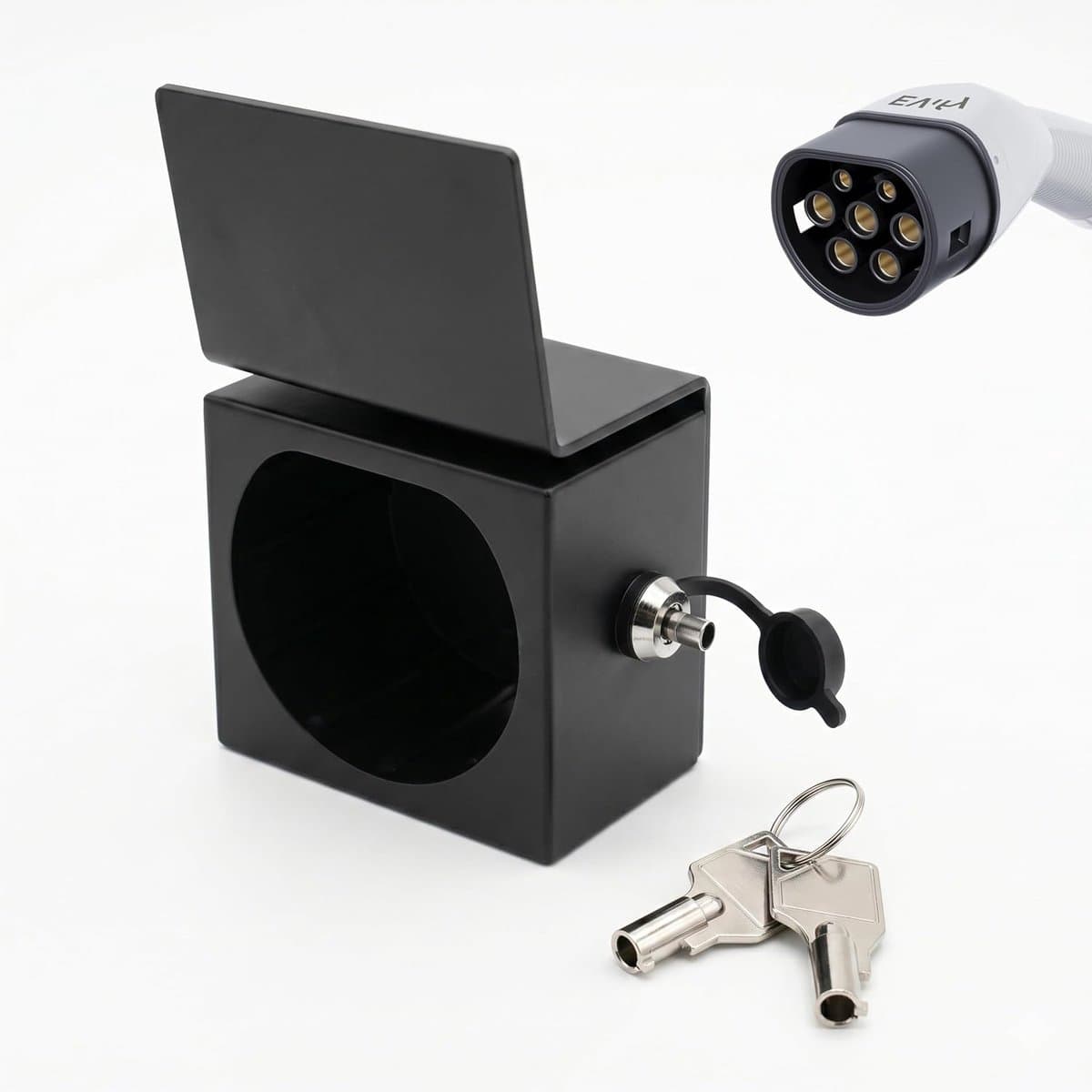 SnelShoppen - Type 2 Wandbeugel voor Oplaadkabel, Lockable en Universele Anti-Diefstal Beveiliging, Robuuste Kabelhouder voor EV Plug, Inclusief Slot