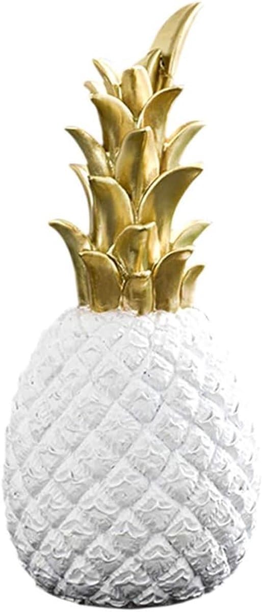 Ananas Decoratie - Tropisch Ornament - Huis Verfraaien - Nordic Modern Design - 5.5 x 15CM - Wit Goud