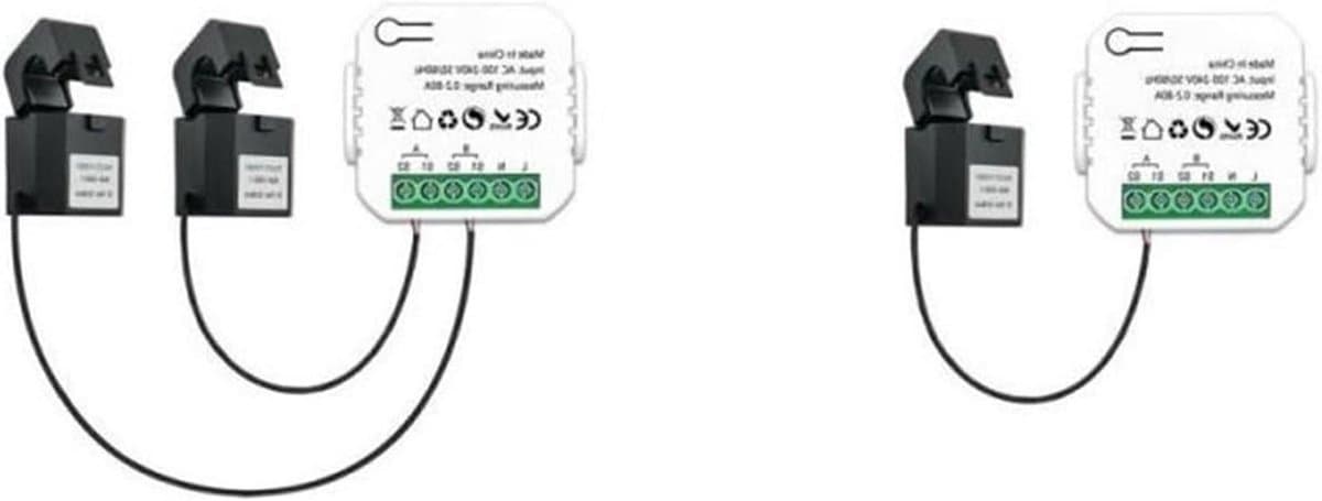 Energieverbruiksmeter - Stroommeter Monitor - Energie Besparen - Wifi Connectiviteit - 80A CT Klem - Wit