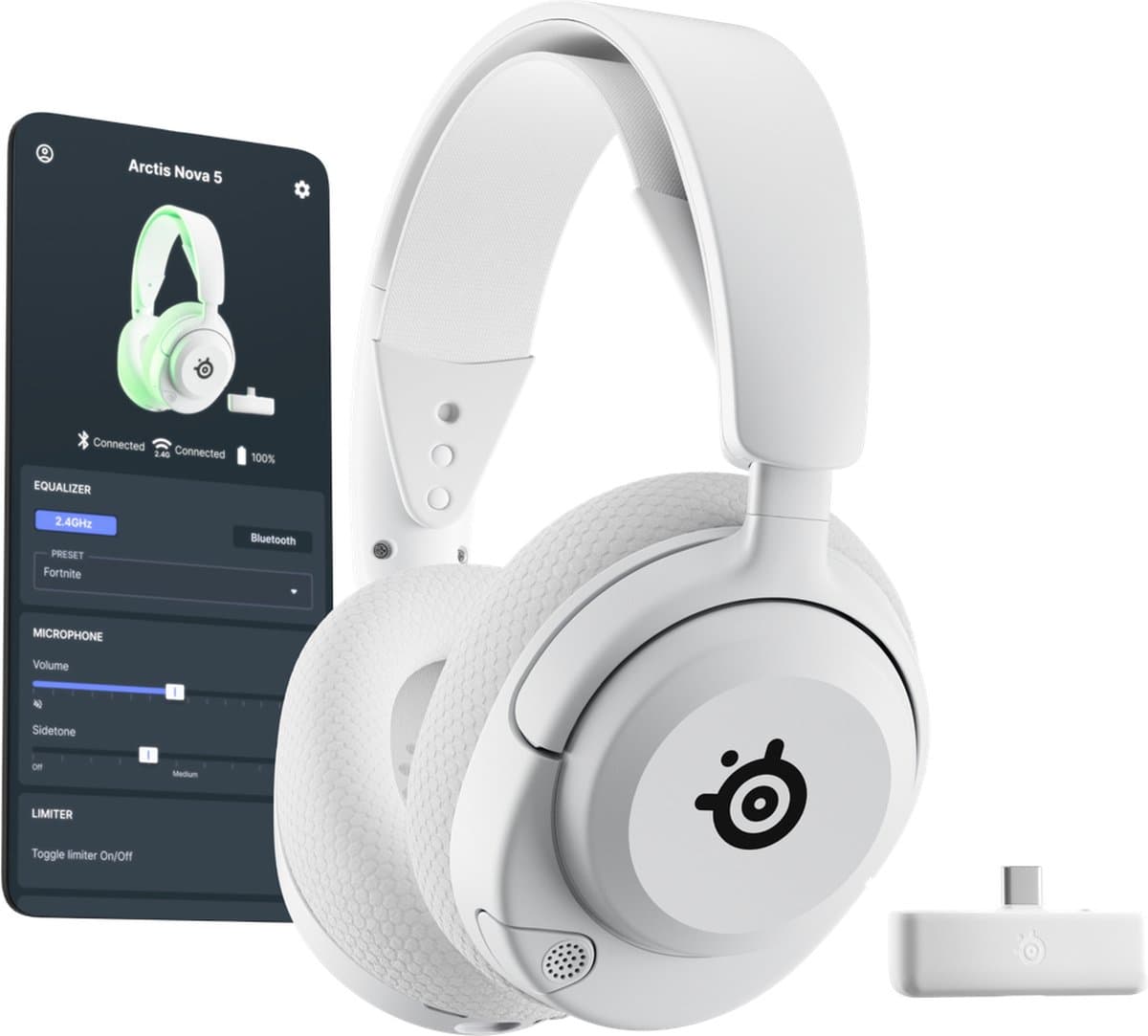 Steelseries Arctis Nova 5X Wireless Headset Draadloos Hoofdband Gamen USB Type-C Bluetooth Wit