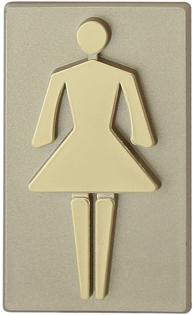 Domino® Deurbordje Toilet - Meisje Olijf - WC bordjes - Tekstbord WC – Toilet bordje - Bordje - Toiletbord met Pictogram Deursticker Bord Teken - Symbool Sticker
