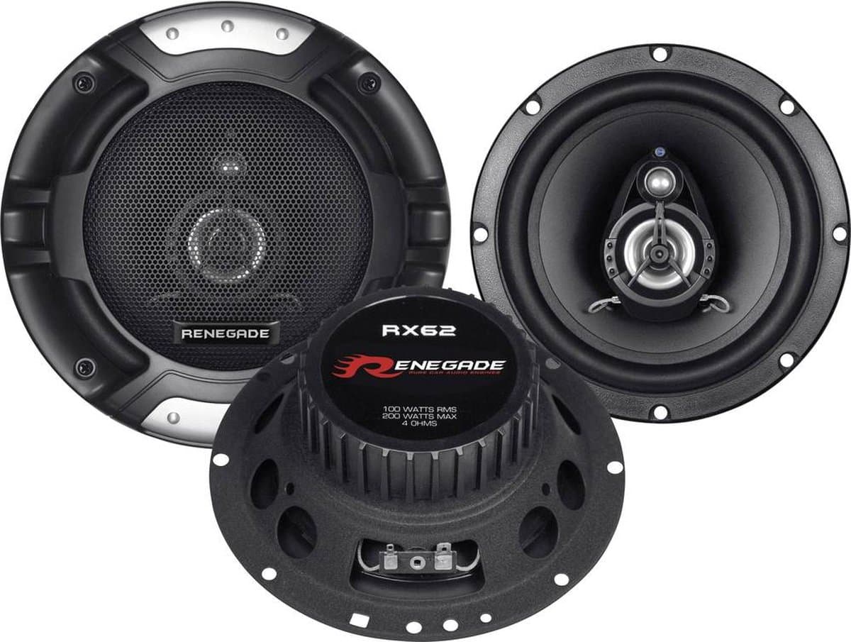Renegade RX62 2-weg coaxiale inbouwluidspreker 200 W Inhoud: 1 paar