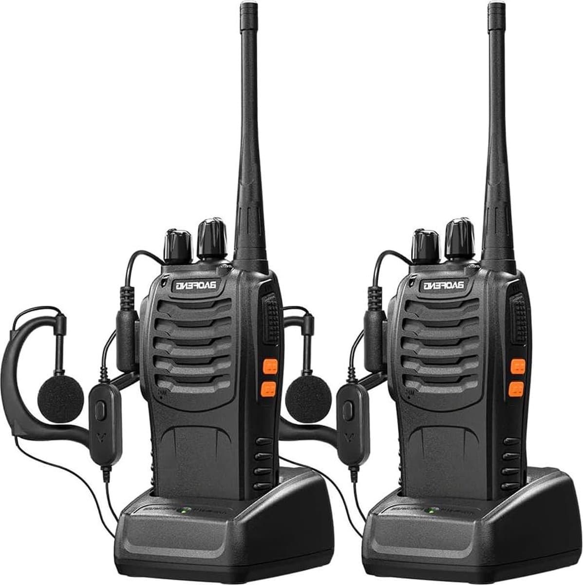Walkie Talkie 16 kanalen CTCSS-DCS Monitor VOX portofoons met 1500mAh batterij voor volwassenen en kinderen - 888S (2 stuks)