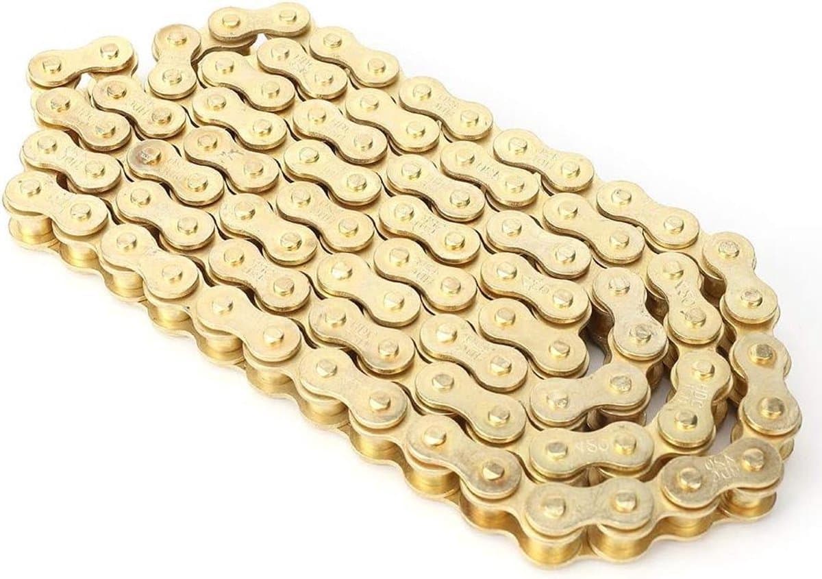 Aandrijfketting voor Motorfiets 48 Links 420, Geschikt voor 50cc 110cc 125cc PIT Quad Crossmotoren en Kart - Sterke Pit Bike Ketting 52 Links - Duurzame Chaine Moto 420 voor Pit Bikes