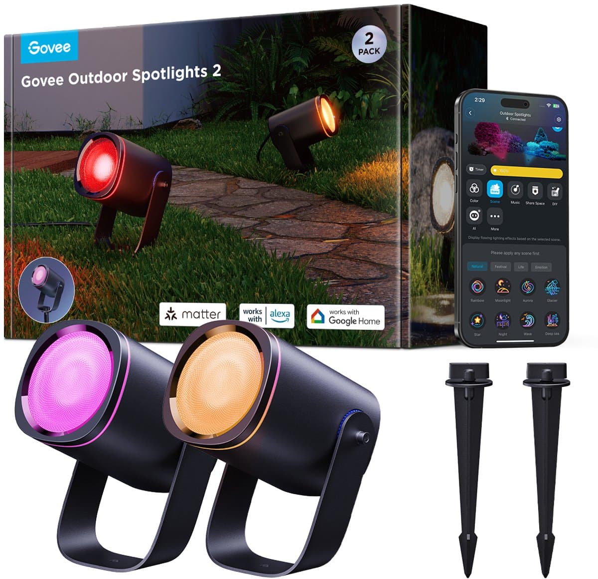 Govee Outdoor Spotlights Duo Pack