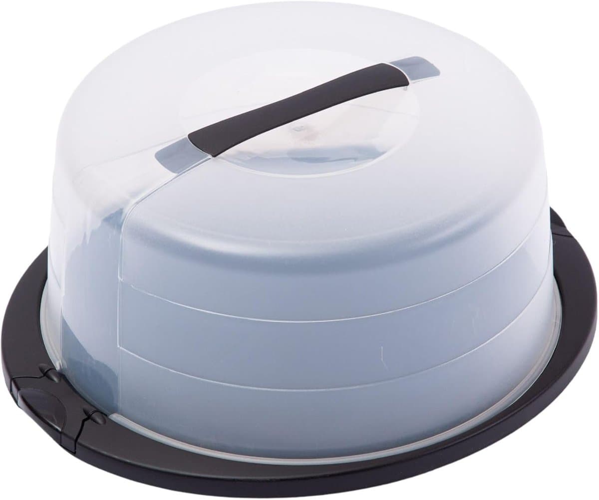 Novaliv taarttransportdoos (rond Ø30 x 17 cm), opbergdoos met deksel voor taarten en gebak, taarttransportdoos, taartkoepel, taartvorm, accessoiresdoos, opbergbord, deksel