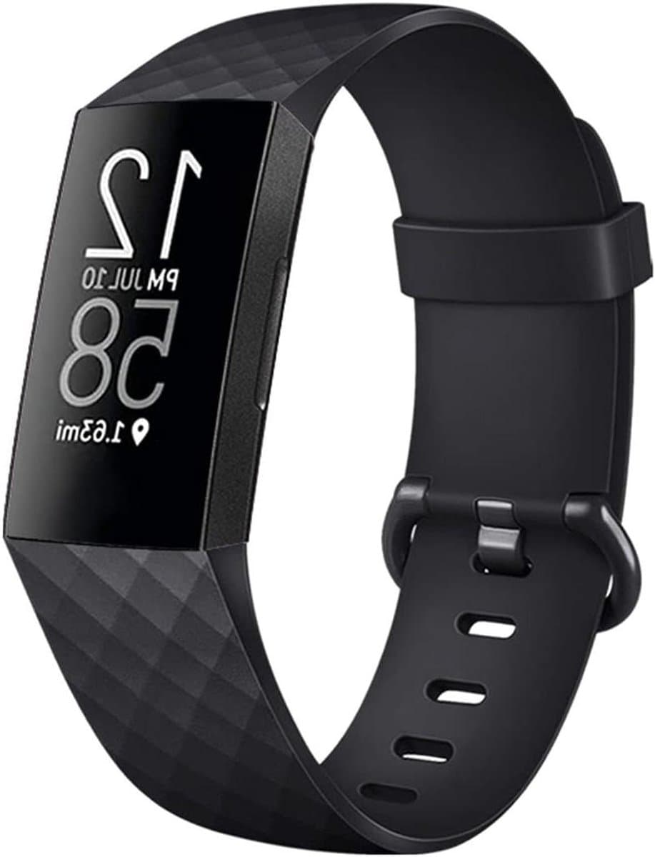Allecto Plus - Verstelbare sport armband voor Fitbit Charge 3/Charge 4 - Klassiek design - Compatibel met Fitbit Charge 3/Charge 4