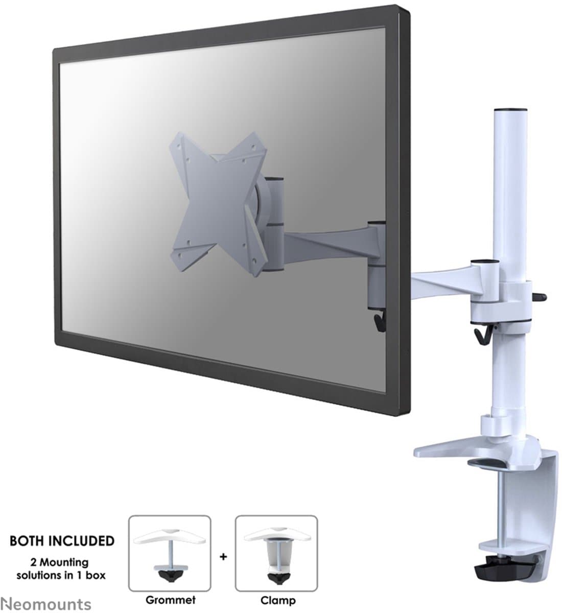 Neomounts FPMA-D1330WHITE Monitorarm 1 scherm - 10-30" - 0-9 kg - wit
