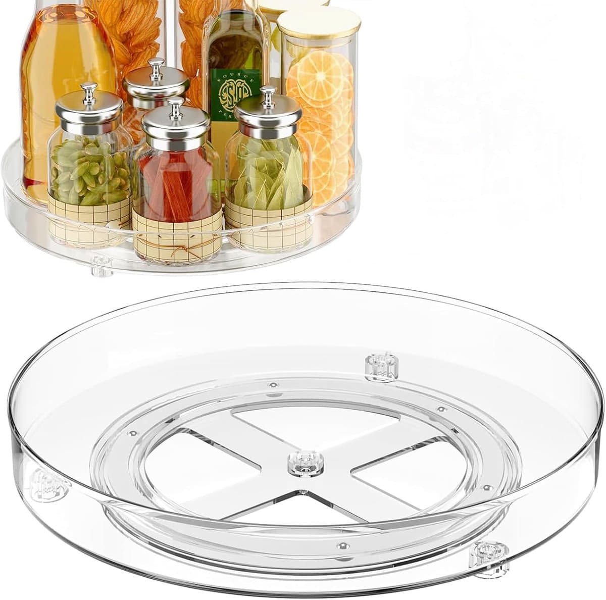 Multifunctionele Draaiplateau Organiser voor Keuken en Koelkast, Set van 2