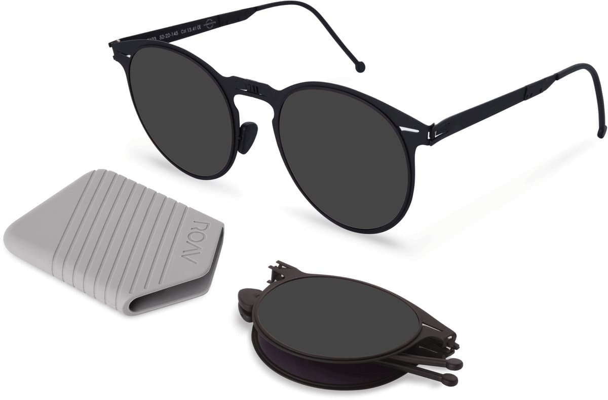 ROAV RIVIERA – Opvouwbare zonnebril – Polariserend UV400 - Matte Black - Dark Grey glazen