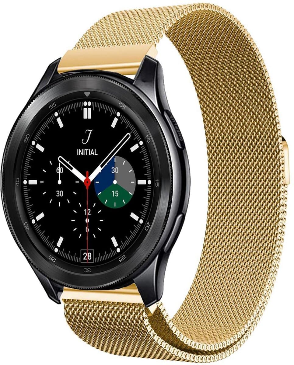 Bandje geschikt voor Samsung Watch 4 Classic 42 mm - Goud Milanese Band