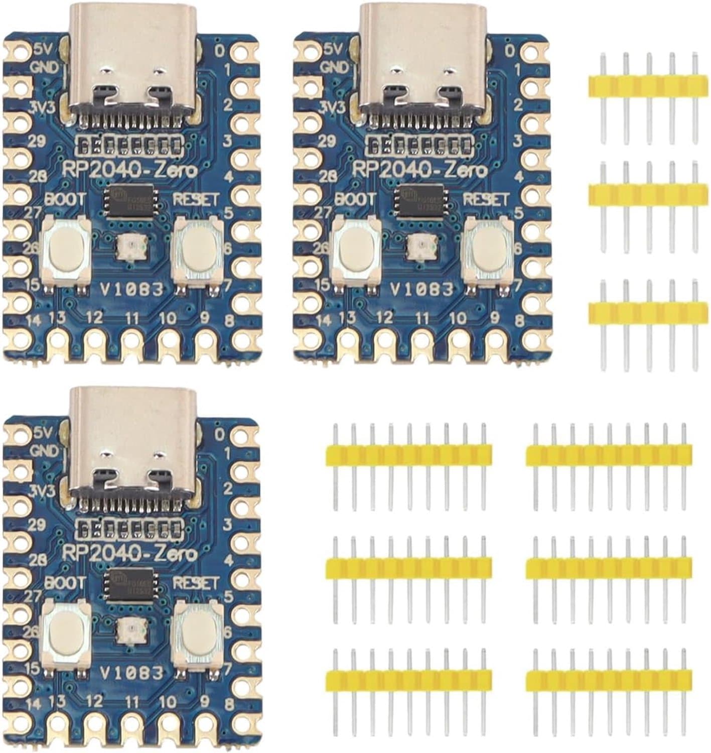 Riven 3 Stks RP2040-Nul Microcontroller Board PICO Ontwikkeling Board Dual Core ARM Cortex M0+Processor 2MB Flash