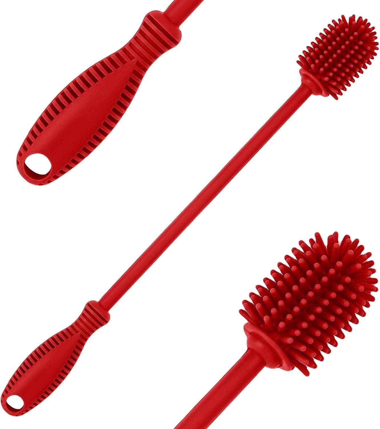 Fles Reinigingsborstel 31cm - Siliconen - Lang Handvat - Perfect Voor Kleinere Diameter Flesopeningen - ShopVlot
