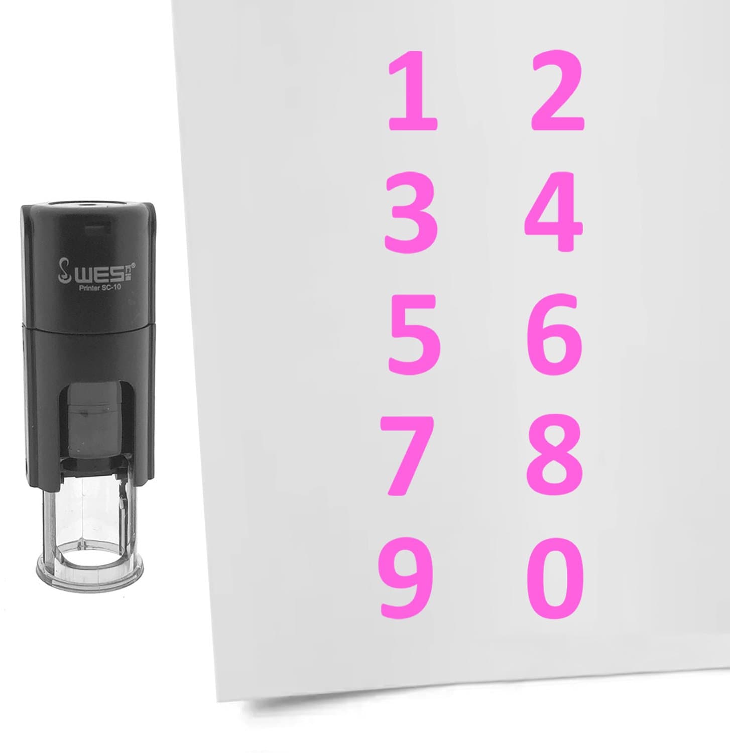 CombiCraft stempelset cijfers 0 t/m 9 roze