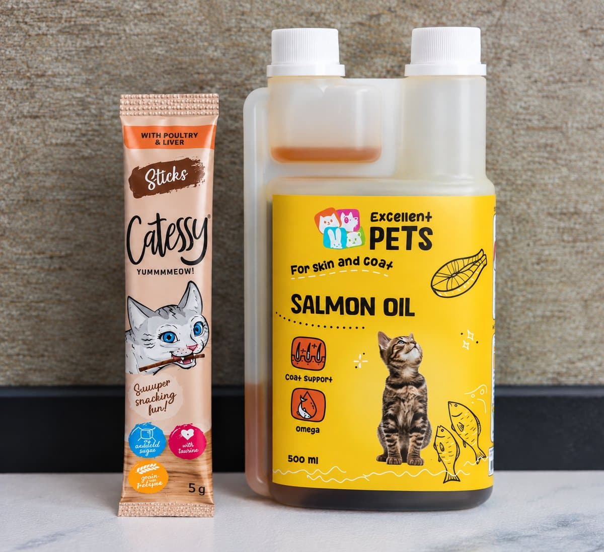 Excellent Pets Cat Zalm Olie 500 ml en catessy snack