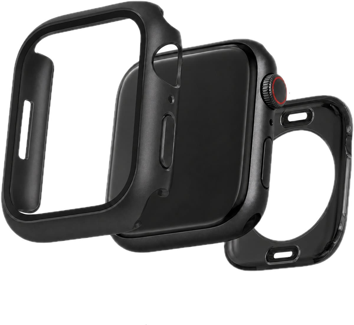 123watches full body hardcase Armor - zwart - 44 mm - Geschikt voor Apple Watch series 1/2/3/4/5/6/7/8/9/10/11/12/SE/SE2/SE3/Ultra/Ultra 2/Ultra 3/Ultra 4