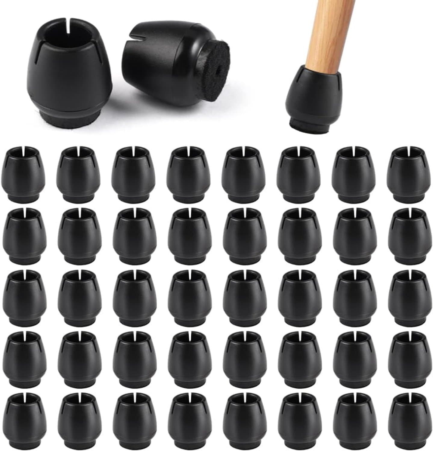 DYVNS® Stoelpoot Beschermers - Vloerbeschermers - Stoelsokken - Viltjes - Anti Kras - Rubber - 40 Stuks