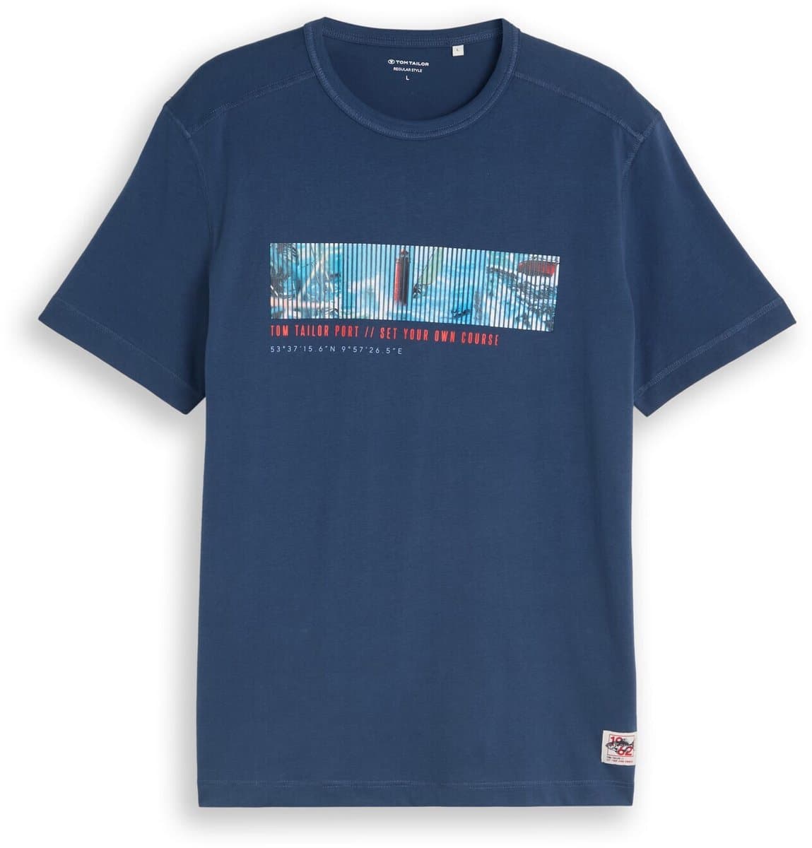 Tom Tailor - T-shirt met fotoprint - Maat L - Dark Duck Blue