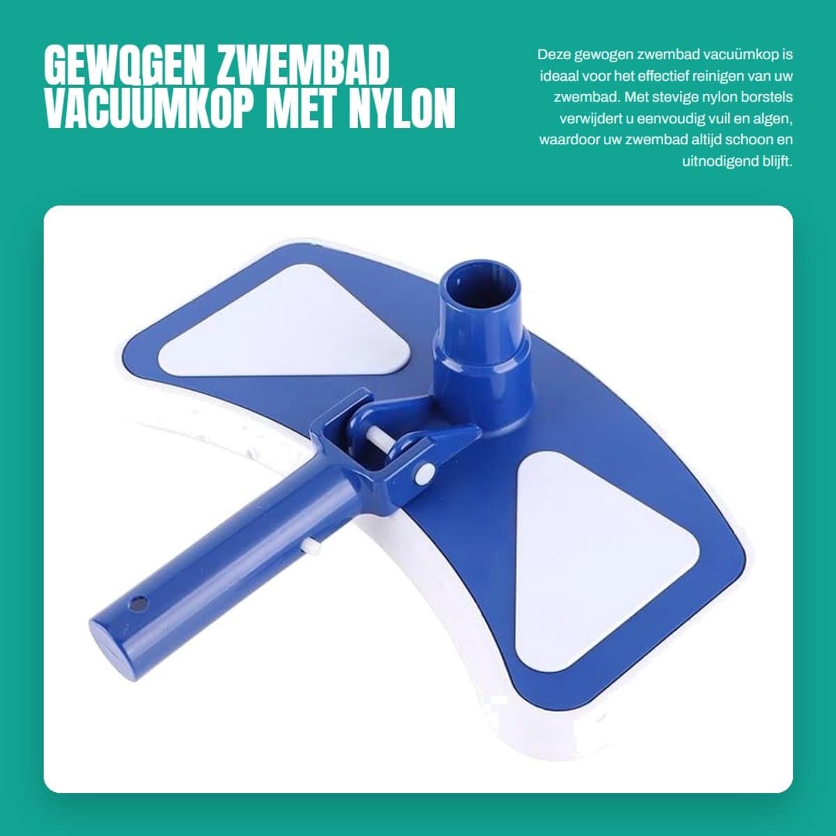 Solidchoice- Vacuümkop Gewogen - Zwembadstofzuiger - Bodemzuiger - Zwembadreiniger - Nylon Borstels - Hoogwaardige Kwaliteit - Zwembadzuiger