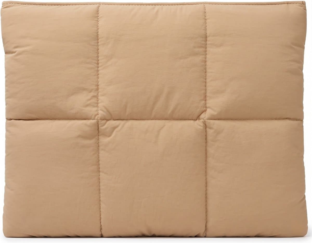 Mastersøn Puffy Laptophoes 15 / 16 inch – Geschikt voor MacBook Air & Pro – Laptop Sleeve met Accessoirevak – Waterafstotend – Camel / Bruin