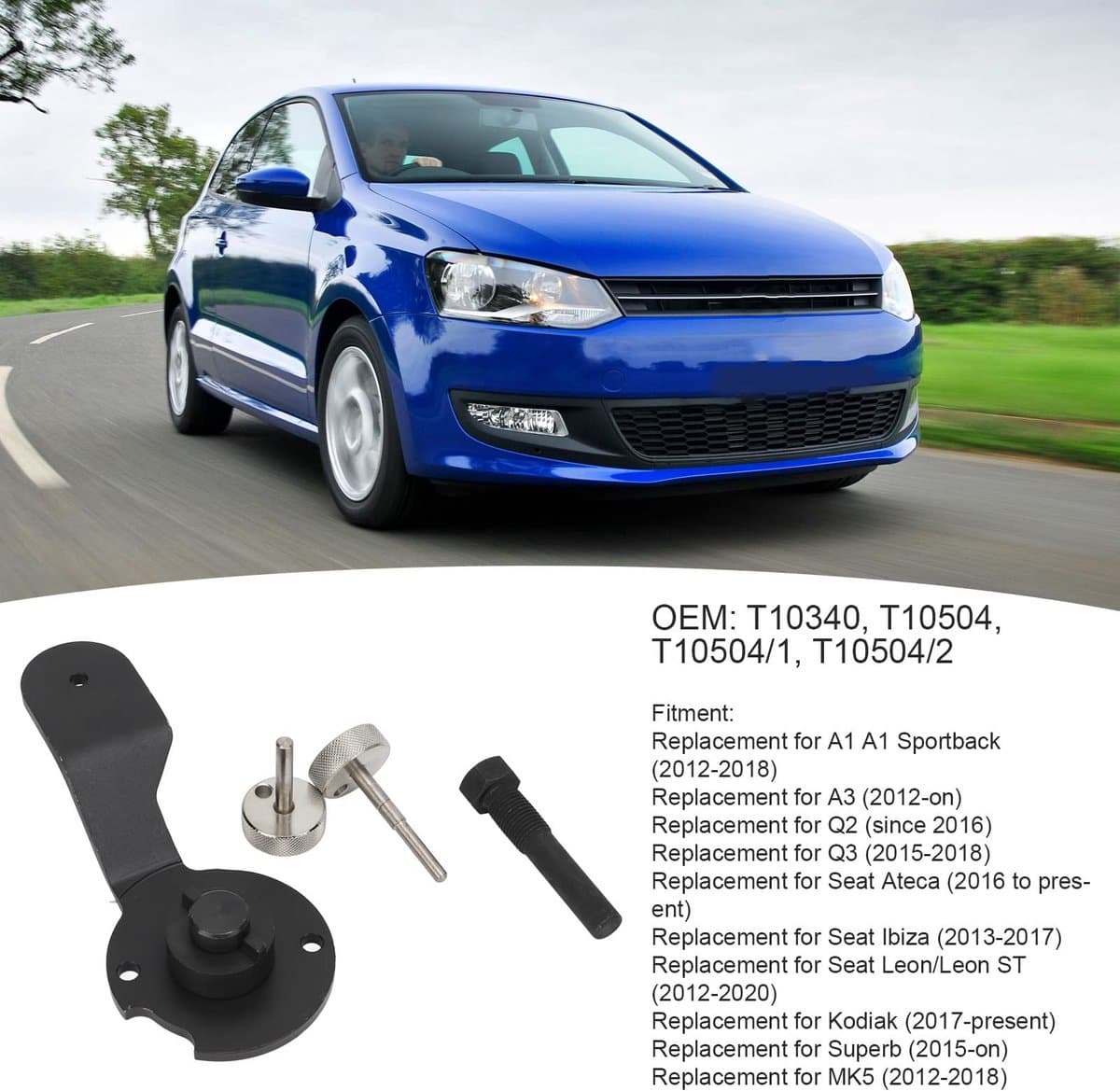 Dailygoods- Nokkenas Timing Tool - Hoogwaardig Metaal - Vervanging voor A1/A3/Q2/Q3 - Geschikt voor 1.4 TSI/TFSI - Slijtvast en Duurzaam - OEM T10340/T10504 - Timinggereedschap