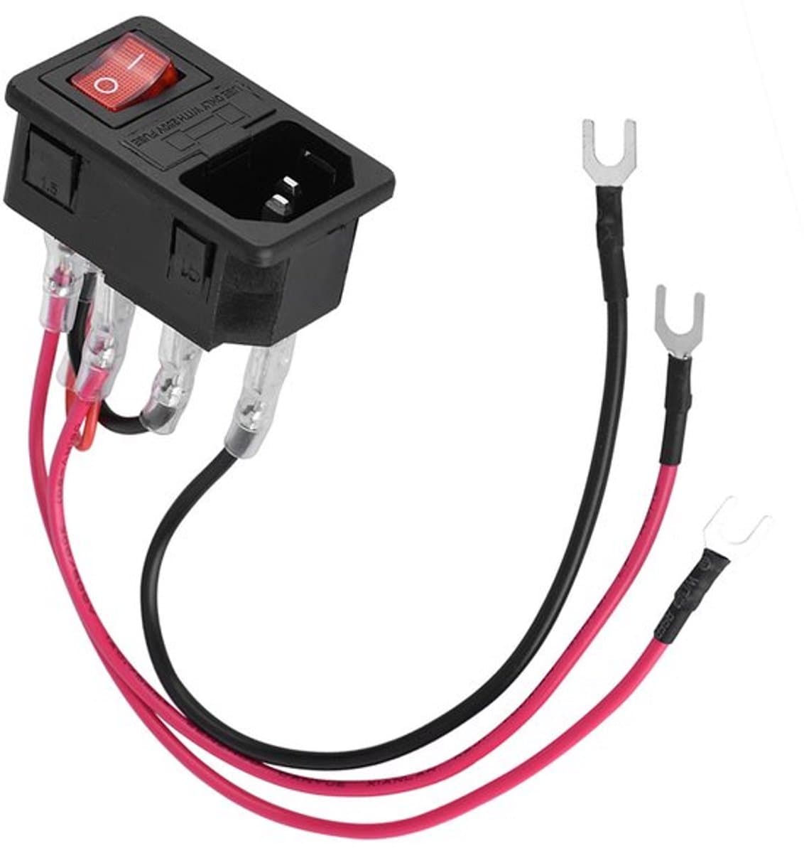 15A 220V / 110V Voedingsschakelaar/Adapter Basis Module, Voedingsschakelaar Module, Voedingsschakelaar Stopcontact voor 3D Printer, Compatibel met U Stekker/Gepantserde Behuizing