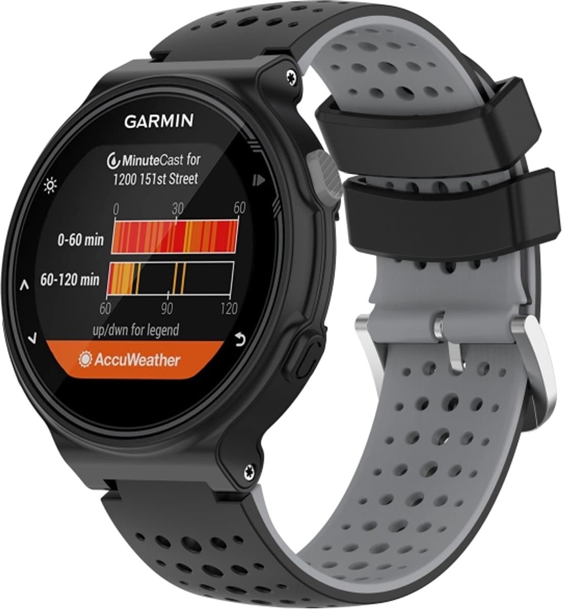 Voor Garmin-benadering S6 Silicone Sports Two-Color Watch Band (Black+Gray)