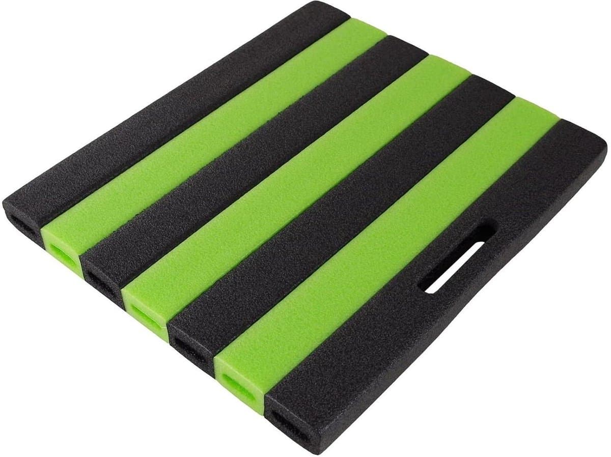 Kniekussen Tuin - Kniebeschermer Werkmat - Bescherming bij Klussen - Waterafstotend Hitte-isolerend - 35 x 30 cm - Groen Grijs Gestreept