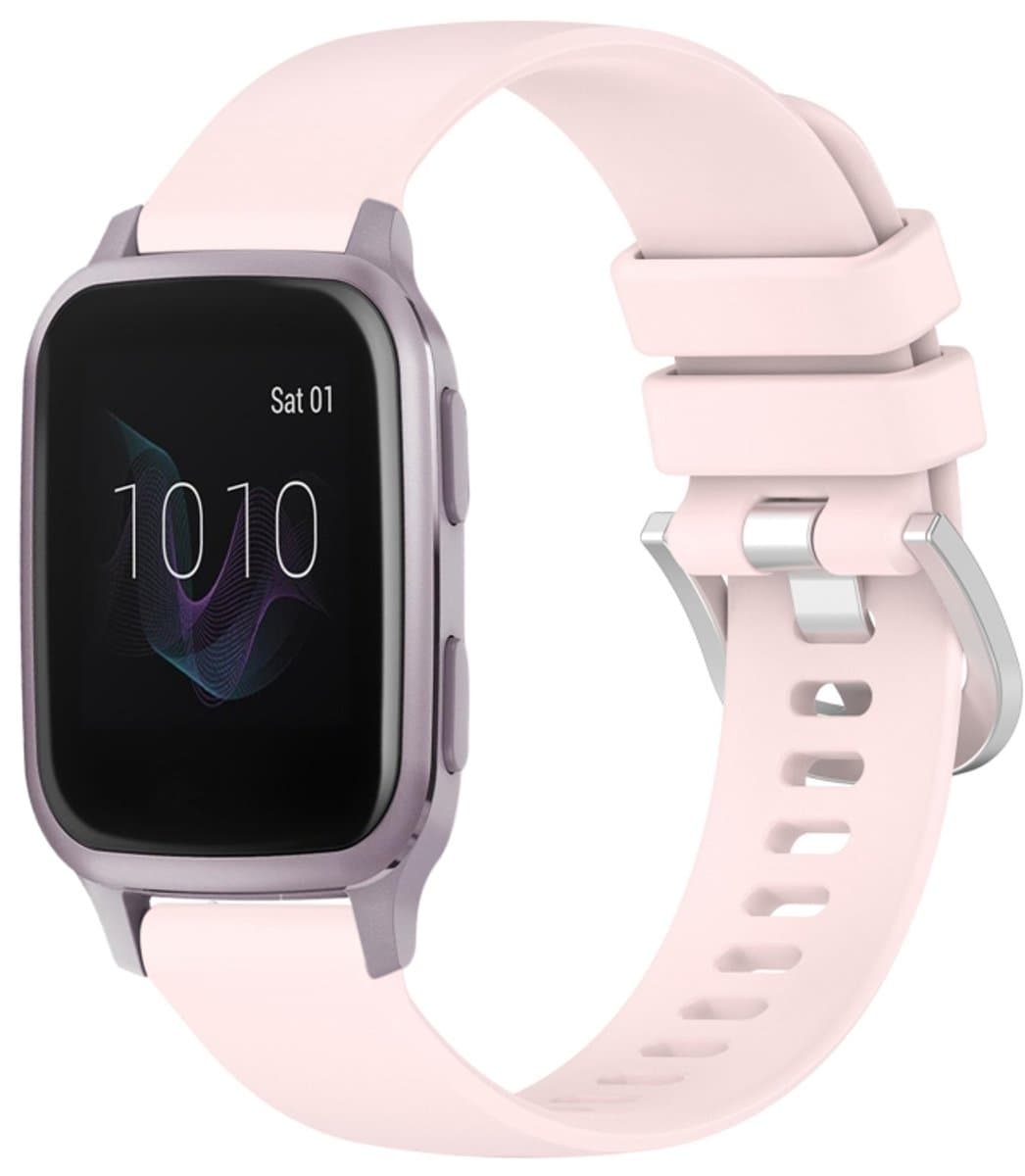 Voor Garmin Venu / Venu SQ vloeibare glanzende zilveren gesp siliconen horlogeband (roze)