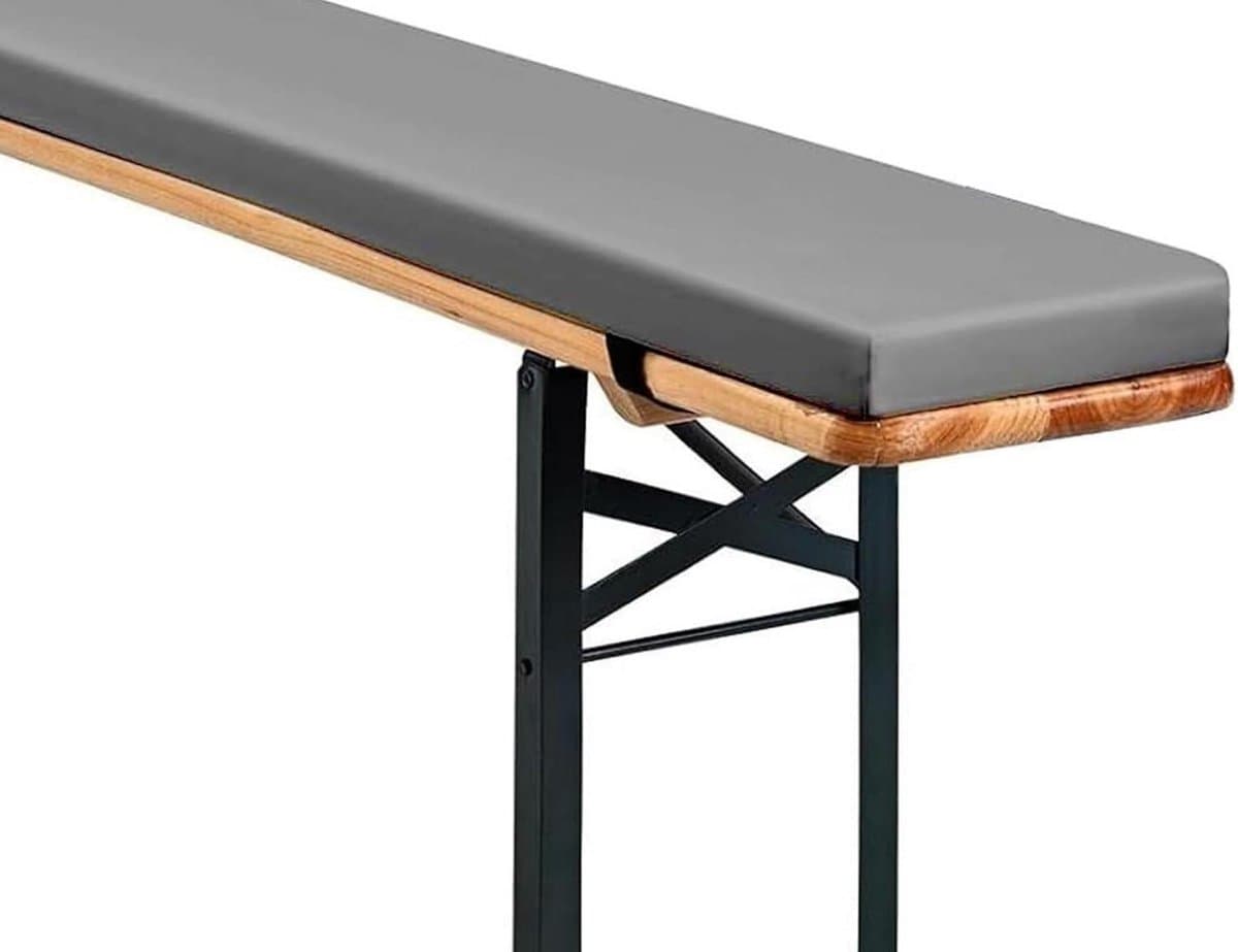 Bank Kussen - Zitkussen Tuinbank - Buiten Zitten - Waterafstotend Polyester - 120x28x3 cm - Grijs