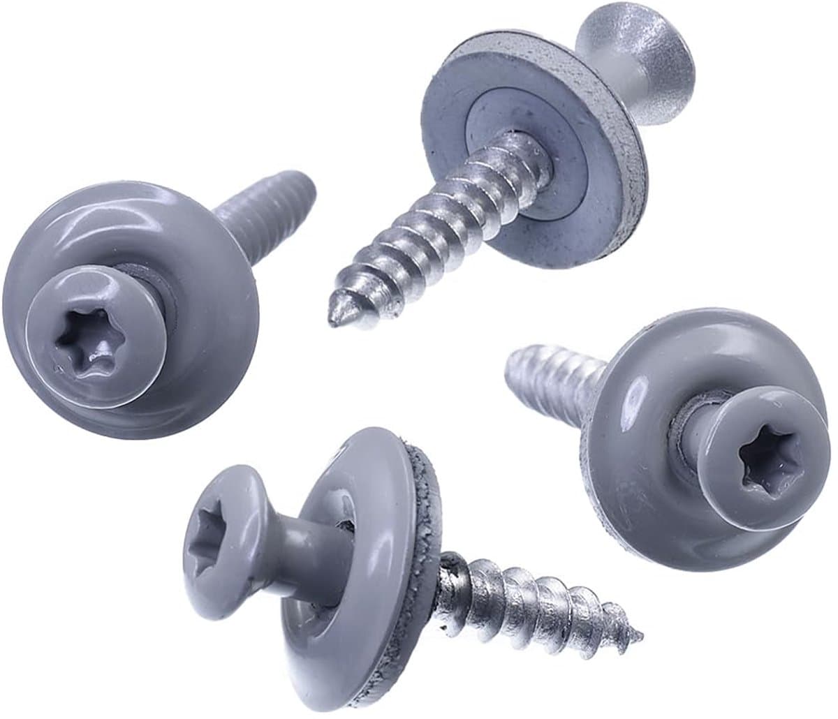 Spenglerschroef 4,5 x 35 mm, RAL 7030 steengrijs, roestvrij staal A2, EPDM afdichtring 15 mm, TX/binnenzeskant, 100 stuks