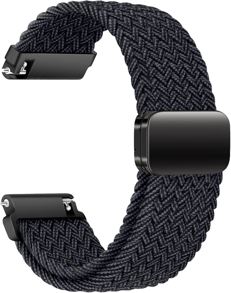 Nylon band 20 mm 22 mm - verstelbare magnetische sluiting - elastisch en comfortabel - vervangband voor smartwatches - SnelShoppen