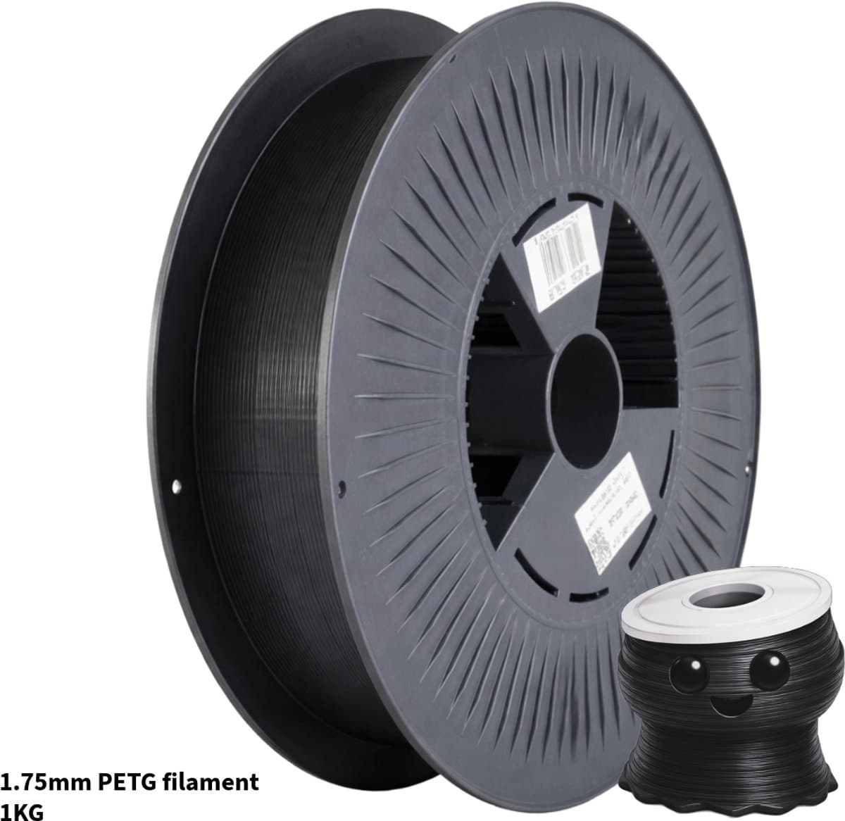 PETG Zwart 3D Printer Filament 1.75 mm - Hoge Kwaliteit en Duurzaam - Compatibel met Creality, Bambu Lab, Esun en Andere 3D Printers - Perfect voor 3D Printen van Prototypes, Modellen en Accessoires - voor Professioneel en Thuisgebruik