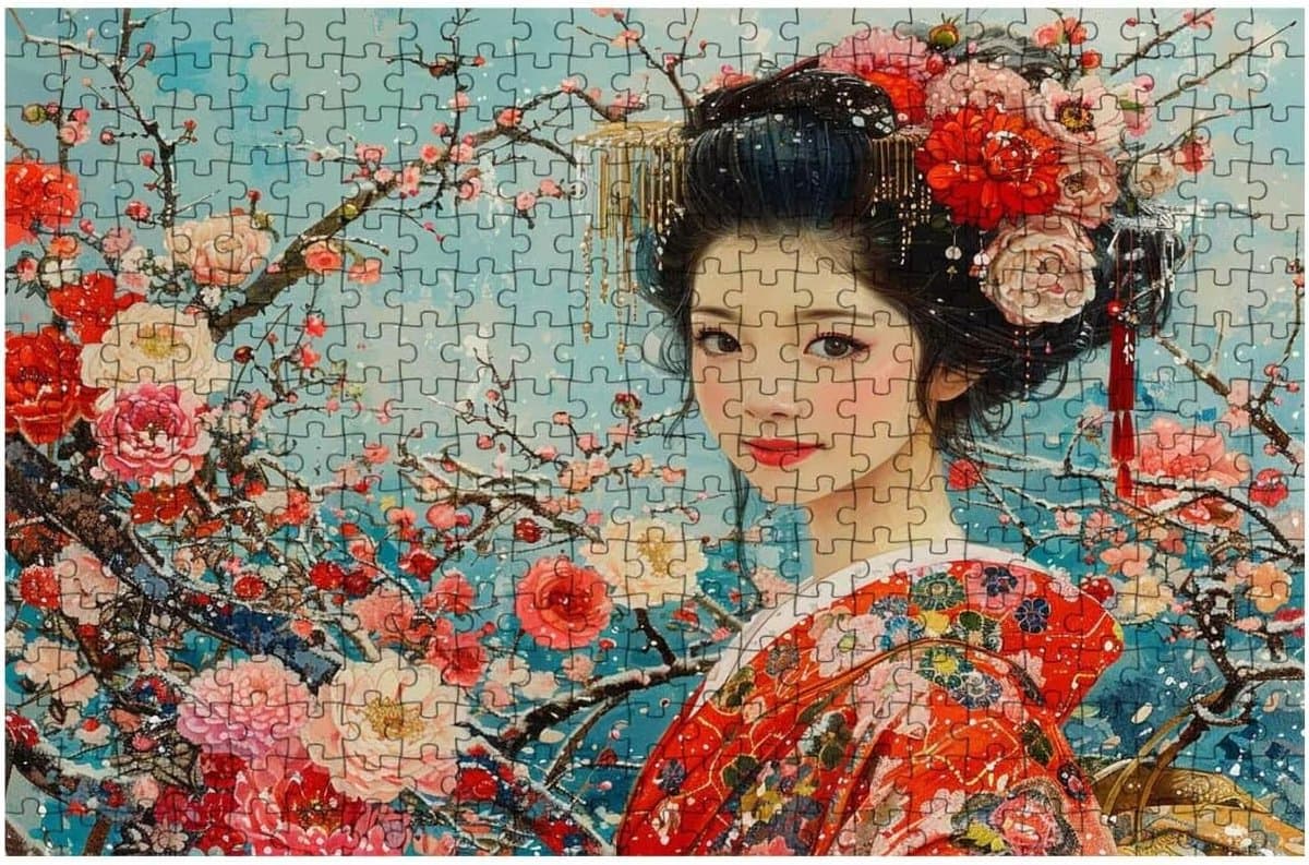 Houten Puzzel - Legpuzzel - Ontspanning - 1000 Stukjes - 75x50cm - Geisha
