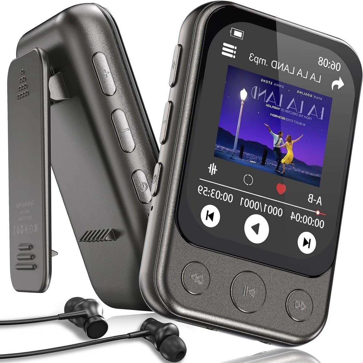 MP3 Speler - Muziekspeler Clip - Sport en Reizen - Bluetooth 5.3 Speaker - 64 GB Uitbreidbaar - Zwartbruin