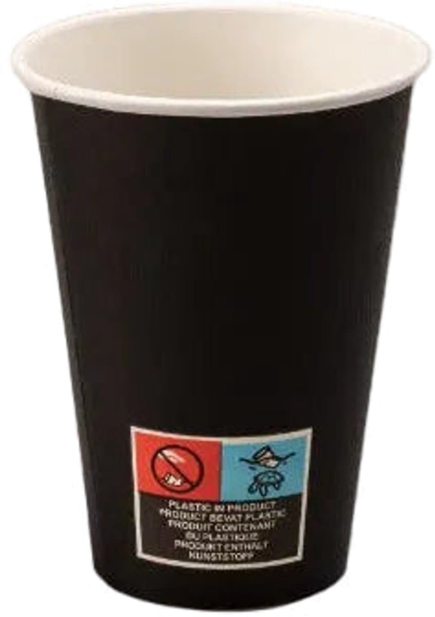 1000x Kartonnen koffiebeker 180cc 7.5oz zwart FSC Mix - Lasentopack