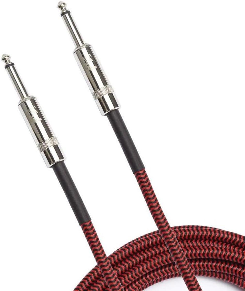 Instrumentenkabel - Gitaarkabel - Muziek Maken - Nylon Vlecht - 4.5 Meter - Rood