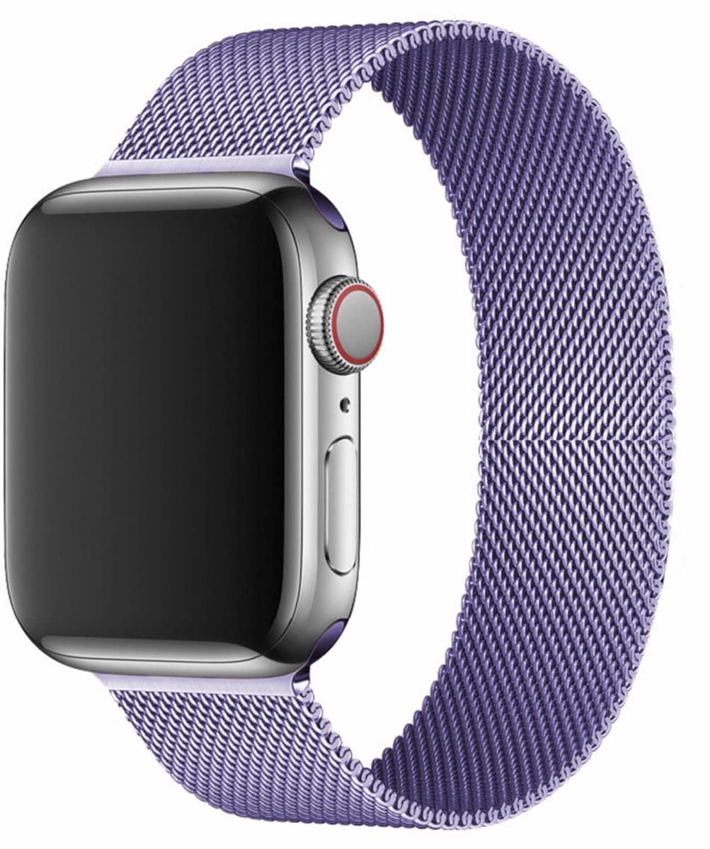 Horlogeband - Geschikt voor Apple Watch 5, 6, 7, 8, 9, 10, SE, Milanese S11, Metal Ultra 2 - 42/44/45/49 mm (universeel voor S10/11) - Britse lavendel