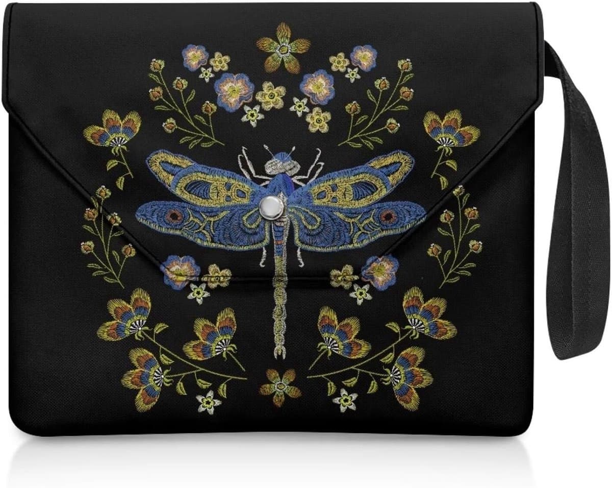 Boekhoes - Boekentas Pouch - Boeken Beschermen - Wasbaar Polyester - 30x24 CM - Vintage Bloemen
